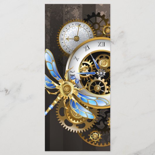 Menu Cadran Steampunk avec libellule mécanique (Devant)