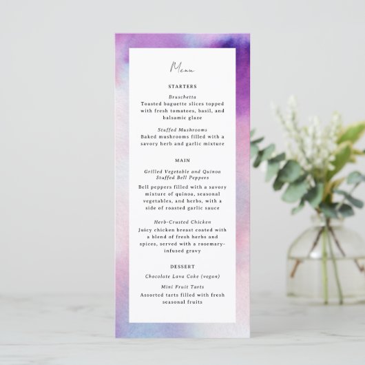 Menu Cadre Aquarellé (Debout devant)