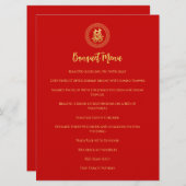 Menu Cadre circulaire double bonheur mariage chinois (Devant / Derrière)