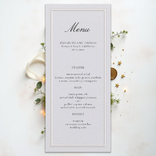 Menu Cadre Classique Moderne Formel Mariage Élégant