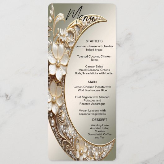 Menu Cadre Croissant de Lune Décoratif (Devant)