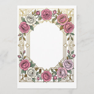 Menu Cadre de bordure de rose de mariage Art Nouveau él