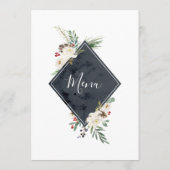 Menu Cadre de bouquet de Noël Holly & White Roses (Dos)