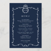 Menu Cadre de mariage français classique moderne bleu m (Devant)