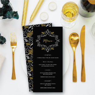 Menu Cadre déco vintage de feuillage festif Fête de vac