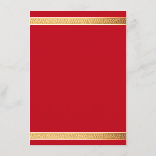 Menu Cadre doré aux roses rouges, mariage gothique (Dos)