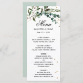 Menu Cadre doré Eucalyptus Végétal Aquarelle Moderne  (Devant / Derrière)
