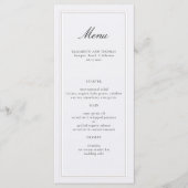 Menu Cadre Élégant Moderne Classique Élévé Perle Mariag (Devant)