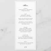 Menu Cadre | Élégant Monogramme Mariage Blanc (Devant)