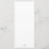 Menu Cadre | Élégant Monogramme Mariage Blanc (Dos)