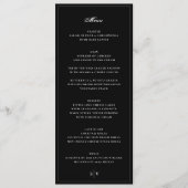 Menu Cadre | Élégant Monogramme Mariage Noir (Devant)