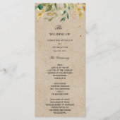 Menu Cadre en kraft de feuillage de verdure à l'aquarel (Devant)