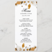 Menu Cadre floral à l'aquarelle jaune et blanc d'automn (Devant)