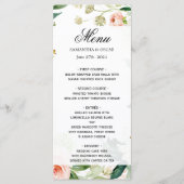 Menu Cadre floral aquarelle rose pâle élégant (Devant)