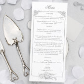 Menu Cadre Floral Rococo Français élégant