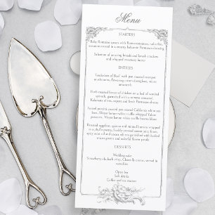 Menu Cadre Floral Rococo Français élégant