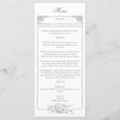 Menu Cadre Floral Rococo Français élégant (Devant)