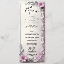 Menu Cadre Floral Rose