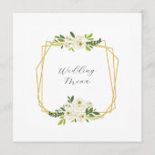 Menu Cadre Floral Rose Blanche Luxe (Devant)