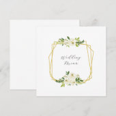 Menu Cadre Floral Rose Blanche Luxe (Devant / Derrière)