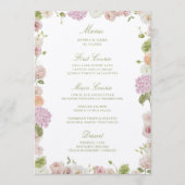 Menu Cadre floral rose vert Mariage (Devant)