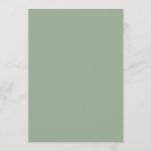 Menu Cadre français classique moderne mariage vert saug (Dos)
