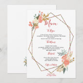 Menu Cadre géométrique élégant Ambrose Florals Mariage (Devant / Derrière)