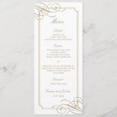 Menu Cadre Gold Classique Luxueux Mariage (Devant)