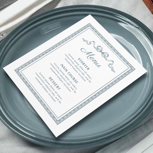 Menu Cadre Grec Bleu Poussiéreux