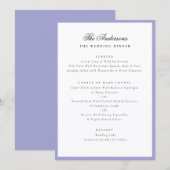 Menu Cadre Lavande Calligraphie Nom Mariage Dîner (Devant / Derrière)