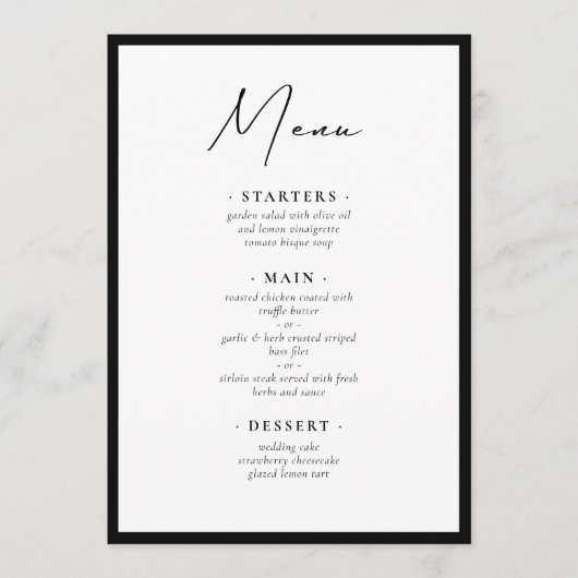Menu Cadre Moderne et Élégant (Devant)