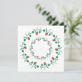 Menu Cadre rond fleuri avec fleurs roses (Debout devant)