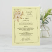 Menu Cadre Rose – Mariage Jaune Céleste (Debout devant)