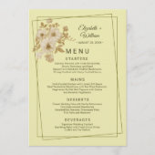 Menu Cadre Rose – Mariage Jaune Céleste (Devant)