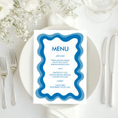 Menu Cadre vague moderne chic bleu Custom Bar Bat mitzv