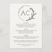 Menu Cadres De Foliage Minimal Soft White Mariage Récep (Devant)