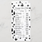 Menu Café à motif café Business Logo Tarifs (Devant / Derrière)