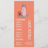 Menu Café rétro Strawberry Milkshake (Devant)