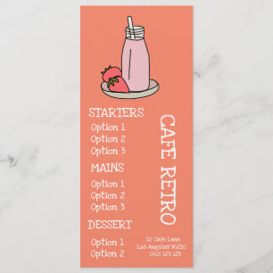 Menu Café rétro Strawberry Milkshake