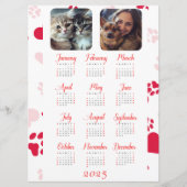 Menu Calendrier annuel personnalisable avec Empreintes  (Devant)