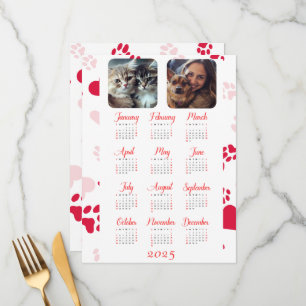 Menu Calendrier annuel personnalisable avec Empreintes