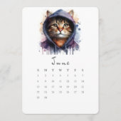 Menu Calendrier autonome Juin Kitty Cat Splash Art (Devant)