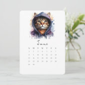 Menu Calendrier autonome Juin Kitty Cat Splash Art (Debout devant)