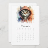 Menu Calendrier de mars autonome Kitty Chat Splash Art (Devant / Derrière)