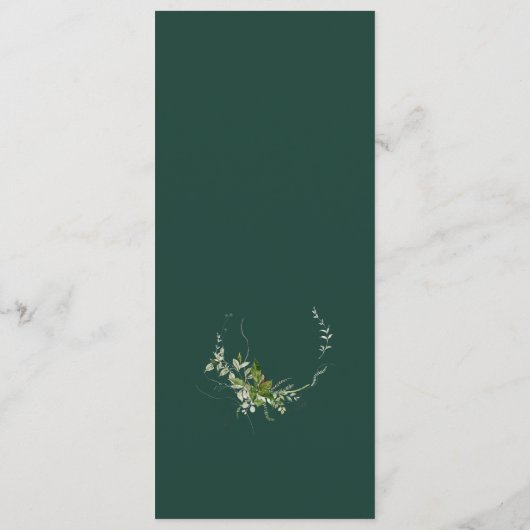 Menu Calligraphie aquarelle pour mariage de Greenery Bo (Dos)