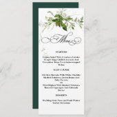 Menu Calligraphie aquarelle pour mariage de Greenery Bo (Devant / Derrière)