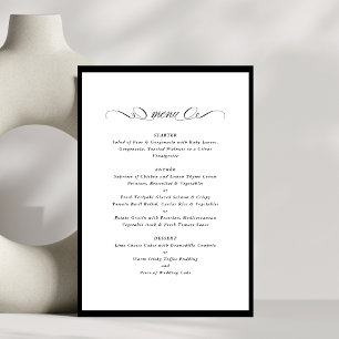 Menu Calligraphie Cadre noir Mariage officiel