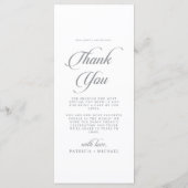 Menu Calligraphie Chic Classique Merci et Mariage (Dos)