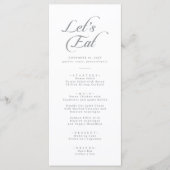 Menu Calligraphie Chic Classique Merci et Mariage (Devant)
