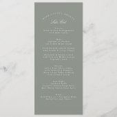 Menu Calligraphie classique gris vert Mariage officiel (Devant)